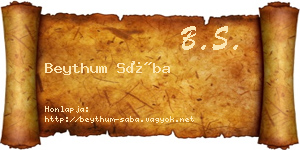 Beythum Sába névjegykártya